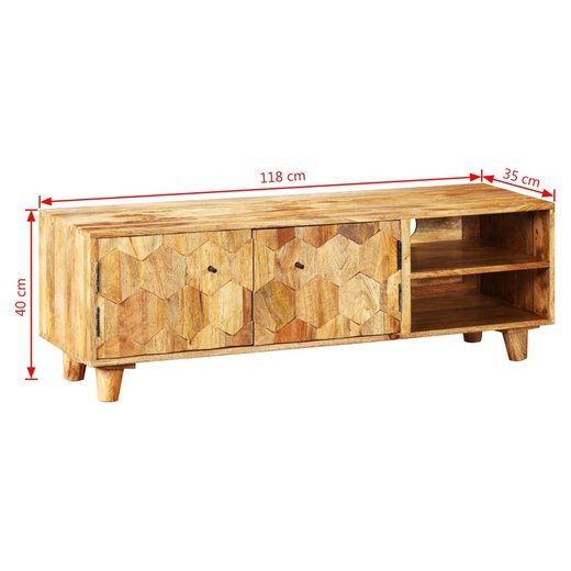 TV-Schrank Mangoholz Massiv 118 x 35 x 40 cm