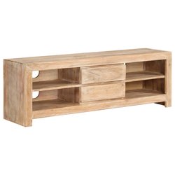 TV-Schrank Akazienholz Massiv 120 x 30 x 40 cm Hellbraun