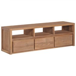 TV-Schrank Massivholz Teak mit natrlichem Finish...