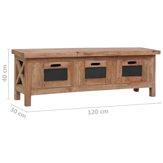 TV-Schrank mit 3 Schubladen 1203040 cm Massivholz Mahagoni