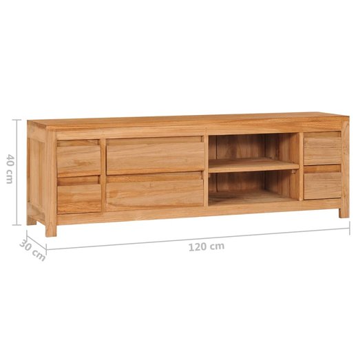 TV-Schrank 1203040 cm Massivholz Teak