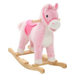 Schaukeltier Pferd Plsch 65 x 32 x 58 cm Rosa