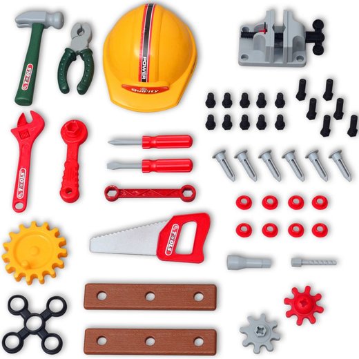 Kinderwerkbank Werkzeugbank mit Werkzeugen grn + grau