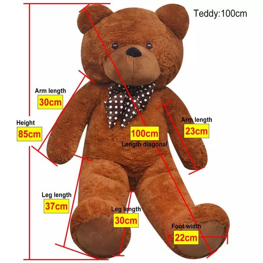 Weicher XXL-Plsch-Teddybr Braun 85 cm