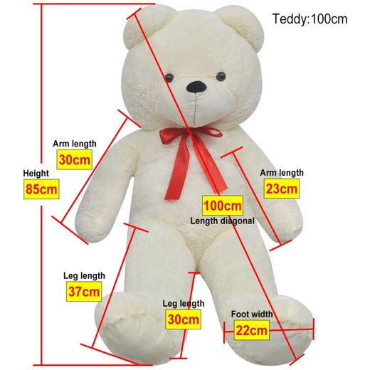 Weicher XXL-Plsch-Teddybr Wei 85 cm