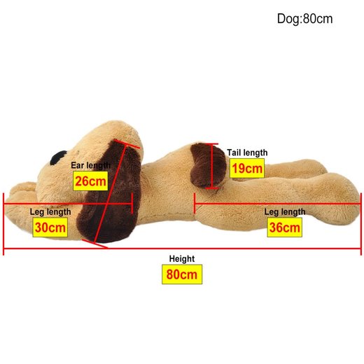 Hund Stofftier Plsch Braun 80 cm
