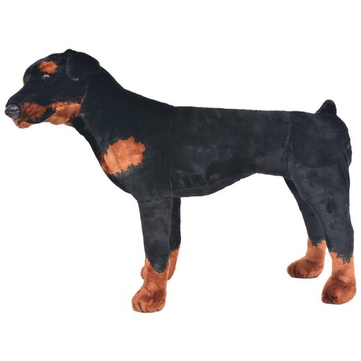 Plschtier Stehend Rottweiler Schwarz und Braun XXL