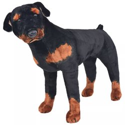 Plschtier Stehend Rottweiler Schwarz und Braun XXL