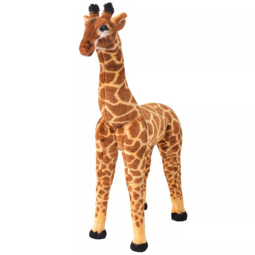 Stehendes Plschspielzeug Giraffe Braun und Gelb XXL
