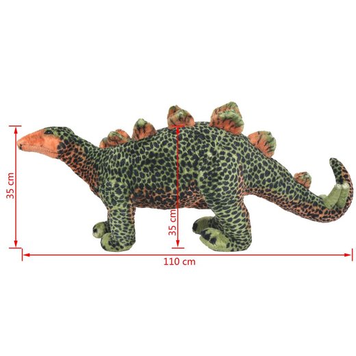 Stehendes Plschspielzeug Stegosaurus Grn und Orange XXL
