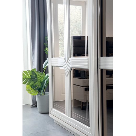 Schlafzimmer Set CALVIN 160 x 200  mit Kleiderschrank mit Schminktisch 1X Nachttisch mit Spiegel