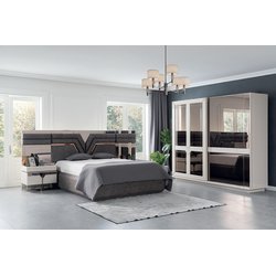 Schlafzimmer Set CALVIN 160 x 200  mit Kleiderschrank mit...