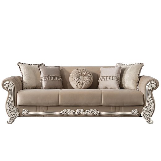 Carmen Sofa Set 3`er + 3`er + 2X Sessel 1134 - Hellbraun