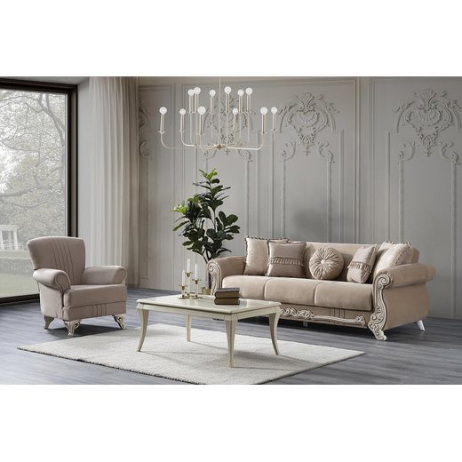 Carmen Sofa Set 2`er + Sessel 1131 - Dunkelgrau