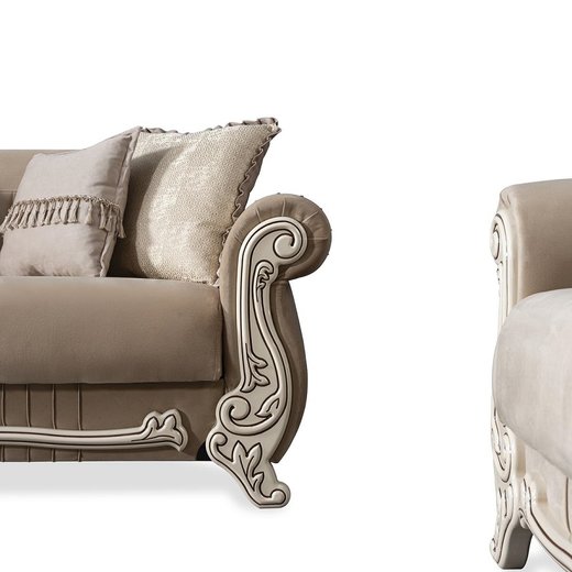 Carmen Sofa Set 2`er + Sessel 1132 - Dunkelblau