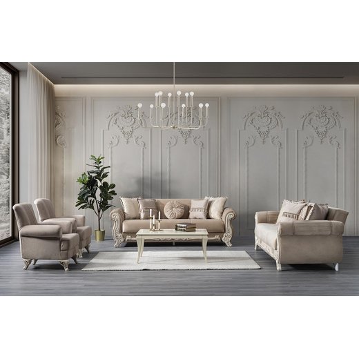 Carmen Sofa Set 2`er + Sessel 1132 - Dunkelblau