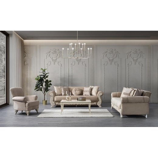 Carmen Sofa Set 2`er + Sessel 1109 - Blau