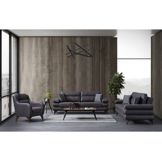 Parma Sofa Set 3`er + 3`er + 2X Sessel 1131 - Dunkelgrau