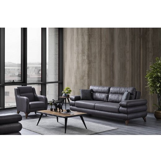 Parma Sofa Set 3`er + 3`er + 2X Sessel 1131 - Dunkelgrau
