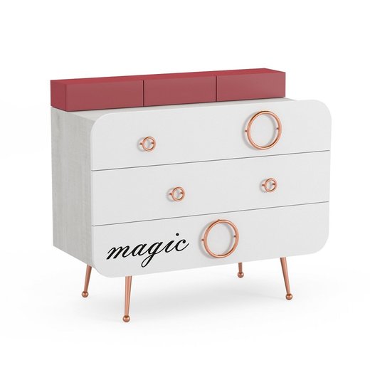 Kinderzimmer Set Magic mit Bettgestell mit Kleiderschrank mit Schreibtisch  mit Bcherregal  ohne Sideboard  ohne Wandregal  ohne Nachttisch