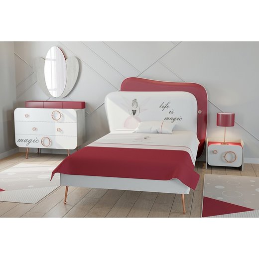 Kinderzimmer Set Magic mit Bettgestell mit Kleiderschrank mit Schreibtisch  mit Bcherregal  ohne Sideboard  ohne Wandregal  ohne Nachttisch