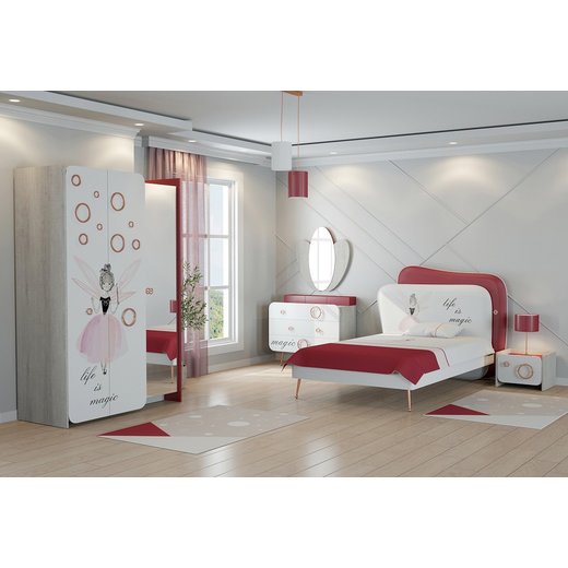 Kinderzimmer Set Magic mit Bettgestell ohne Kleiderschrank ohne Schreibtisch  ohne Bcherregal  ohne Sideboard  ohne Wandregal  mit 2x Nachttisch