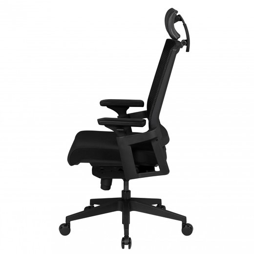 Brostuhl APOLLO A1 Stoffbezug Schreibtischstuhl Armlehne schwarz Chefsessel 120 kg Drehstuhl Kopfsttze X-XL