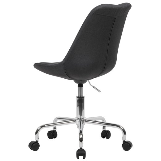 Schreibtischstuhl Schwarz Stoff | Design Drehstuhl mit Lehne | Arbeitsstuhl mit 110 kg Maximalbelastung | Schalenstuhl mit Rollen | Stuhl drehbar