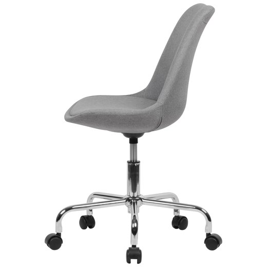 Schreibtischstuhl Hellgrau Stoff | Design Drehstuhl mit Lehne | Arbeitsstuhl mit 110 kg Maximalbelastung | Schalenstuhl mit Rollen | Stuhl drehbar