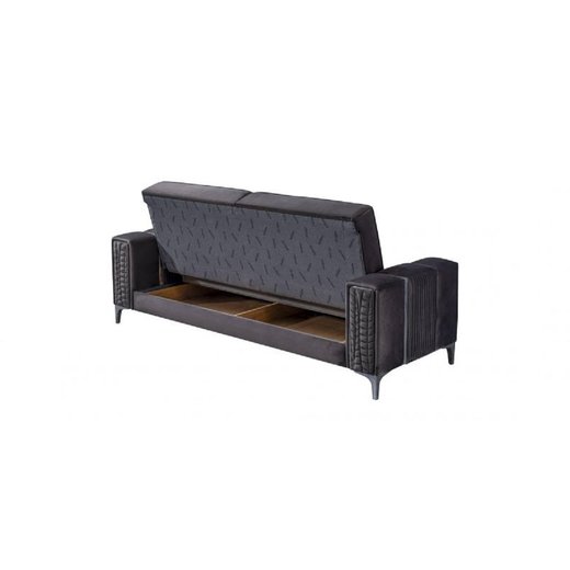 Diamond Sofa Set 3 Sitzer 1132 - Dunkelblau Silber