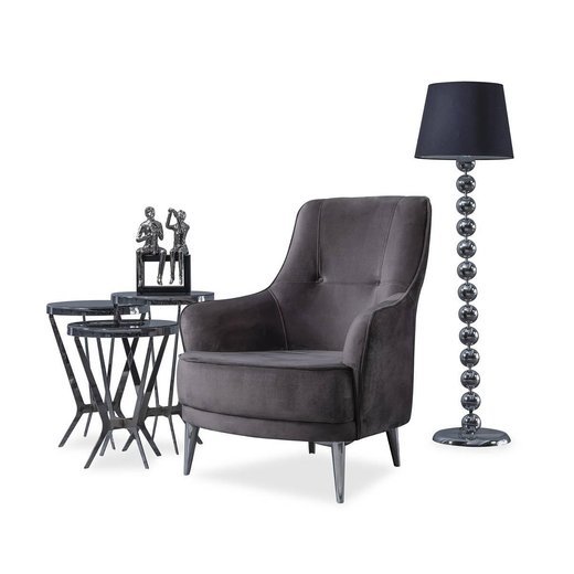 Diamond Sofa Set 2 Sitzer 1131 - Dunkelgrau Silber
