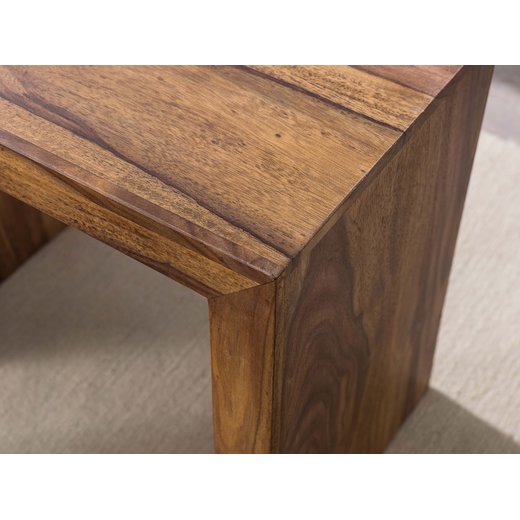 3er Set Satztisch MUMBAI Massiv-Holz Sheesham Wohnzimmer-Tisch Landhaus-Stil Beistelltisch dunkel-braun Naturholz