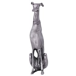 Dekoration Design Dog aus Aluminium silbern Windhund...