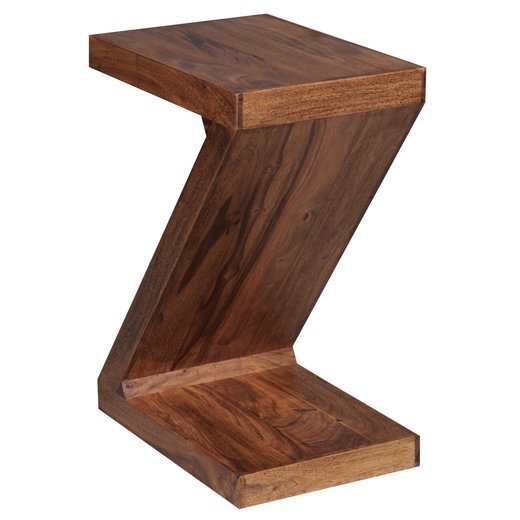 Beistelltisch MUMBAI Massivholz Sheesham Z Cube 59cm hoch Wohnzimmer-Tisch Design braun Landhaus-Stil Couchtisch