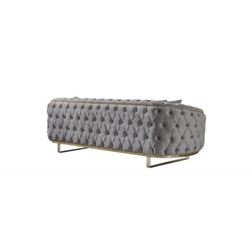 Odea Sofa Set 3`er + 3`er + Sessel 1102 - Braun Silber
