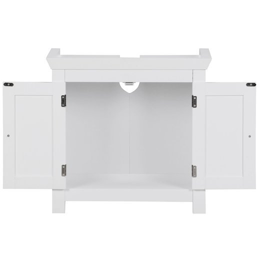 Design Waschbeckenunterschrank WL1.350 Badunterschrank mit 2 Tren Wei | Kleiner Schrank Badezimmer 57 cm Breit | Badschrank Waschbecken Stehend | Bad Aufbewahrung | Waschtischunterschrank
