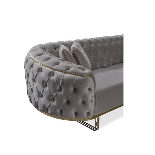 Odea Sofa Set 3`er + 3`er + Sessel 1121 - S.Beige Silber