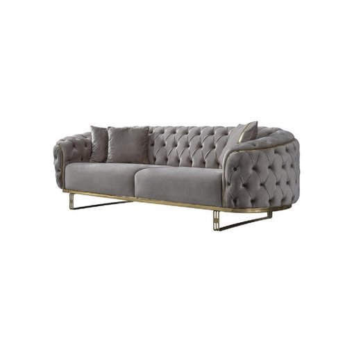 Odea Sofa Set 3`er + 3`er 1102 - Braun Silber