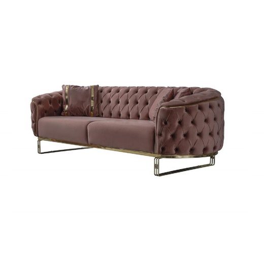 Odea Sofa Set 3`er + 3`er 1103 - Senfgelb Silber