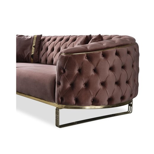 Odea Sofa Set 3`er + 3`er 1110 - Altrosa Silber
