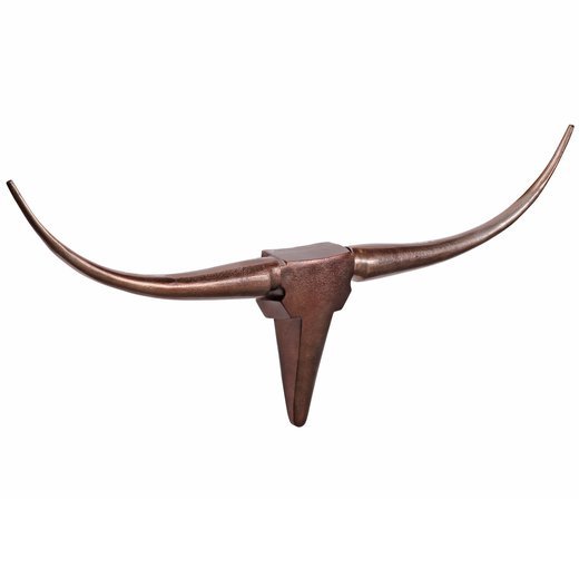 Deko Geweih Bull M WL1.394 Bronze 100 cm Aluminium Design Hrner | Wanddekoration Stierkopf Horn Modern | Wandskulptur Geweih-Jagdtrophe Metall | Longhorn Wandschmuck Gro