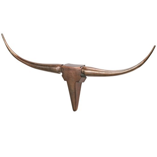 Deko Geweih Bull M WL1.394 Bronze 100 cm Aluminium Design Hrner | Wanddekoration Stierkopf Horn Modern | Wandskulptur Geweih-Jagdtrophe Metall | Longhorn Wandschmuck Gro
