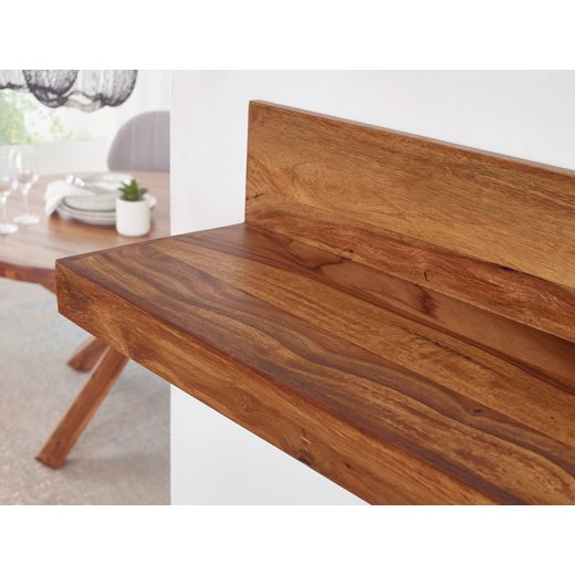 Wandregal MUMBAI Massiv-Holz Sheesham Holzregal 60 cm Landhaus-Stil Hnge-Regal Echt-Holz Wand-Board Natur-Produkt