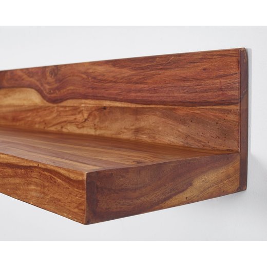Wandregal MUMBAI Massiv-Holz Sheesham Holzregal 80 cm Landhaus-Stil Hnge-Regal Echt-Holz Wand-Board Natur-Produkt