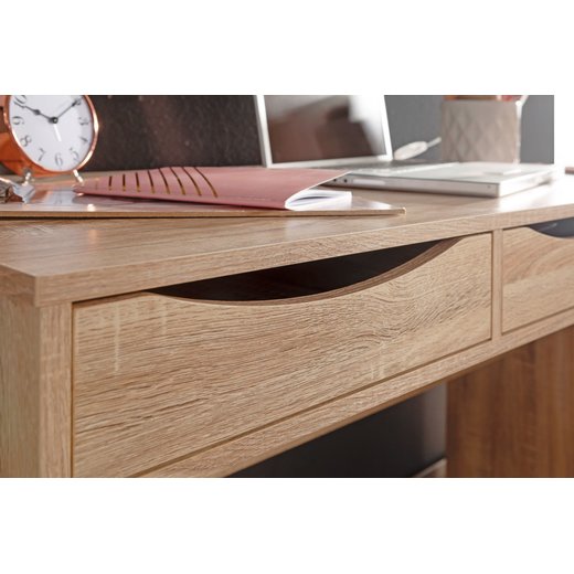 Schreibtisch SAMO 120 cm | Design Bro-Tisch in Sonoma Eiche | Moderner Computer-Tisch mit 3 Schubladen und Stauraum | Platzsparender Jugend-Schreibtisch auch fr Laptop geeignet