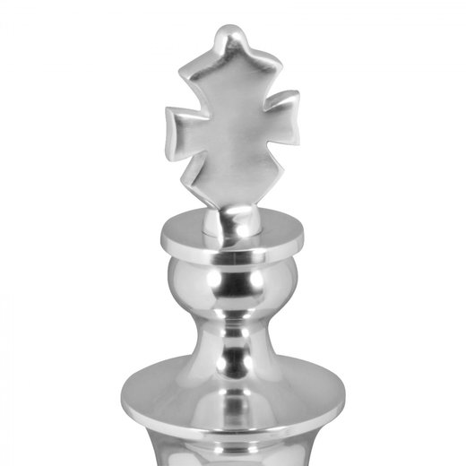 Deko Schachfigur KNIG Aluminium Dekoration poliert 70 cm Dekofigur Statue Skulptur gro Alu einzeln modern XXL
