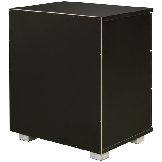 Nachtkonsole NINA Holz Nachttisch modern mit 3 Schubladen schwarz | Design Nachtkstchen 45 x 54 x 34 cm | Kleines Nachtschrnkchen