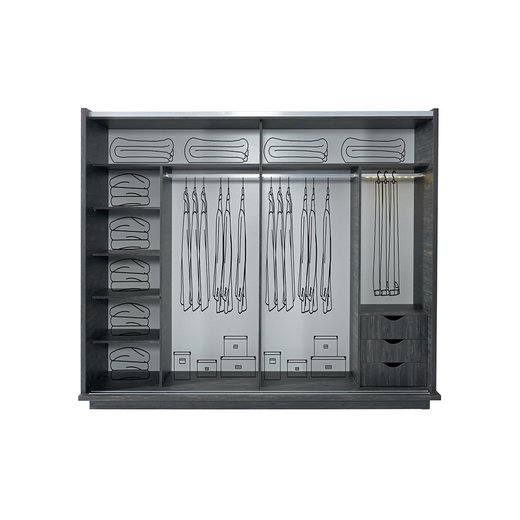 Schlafzimmer Set GOLF Ohne Bettgestell mit Kleiderschrank mit Schminktisch ohne Nachttisch ohne Spiegel