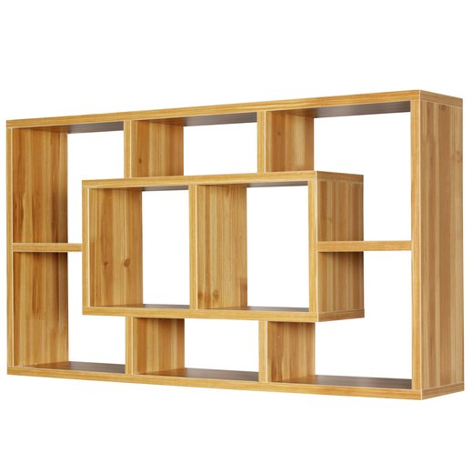 Wandregal ALEX buche 85 x 47,5 x 16 cm MDF-Holz Hngeregal modern | Design Wandboard freischwebend | Holzregal offen zum Hngen