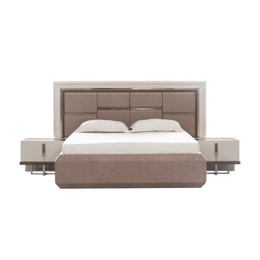 Schlafzimmer Set LUCCA 180 x 200 mit Kleiderschrank mit Schminktisch 1X Nachttisch ohne Spiegel